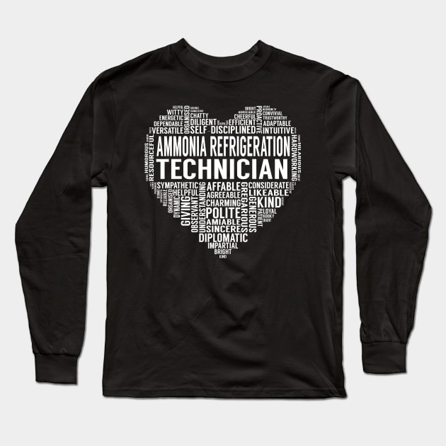 Ammonia Refrigeration Technician Heart Long Sleeve T-Shirt by LotusTee